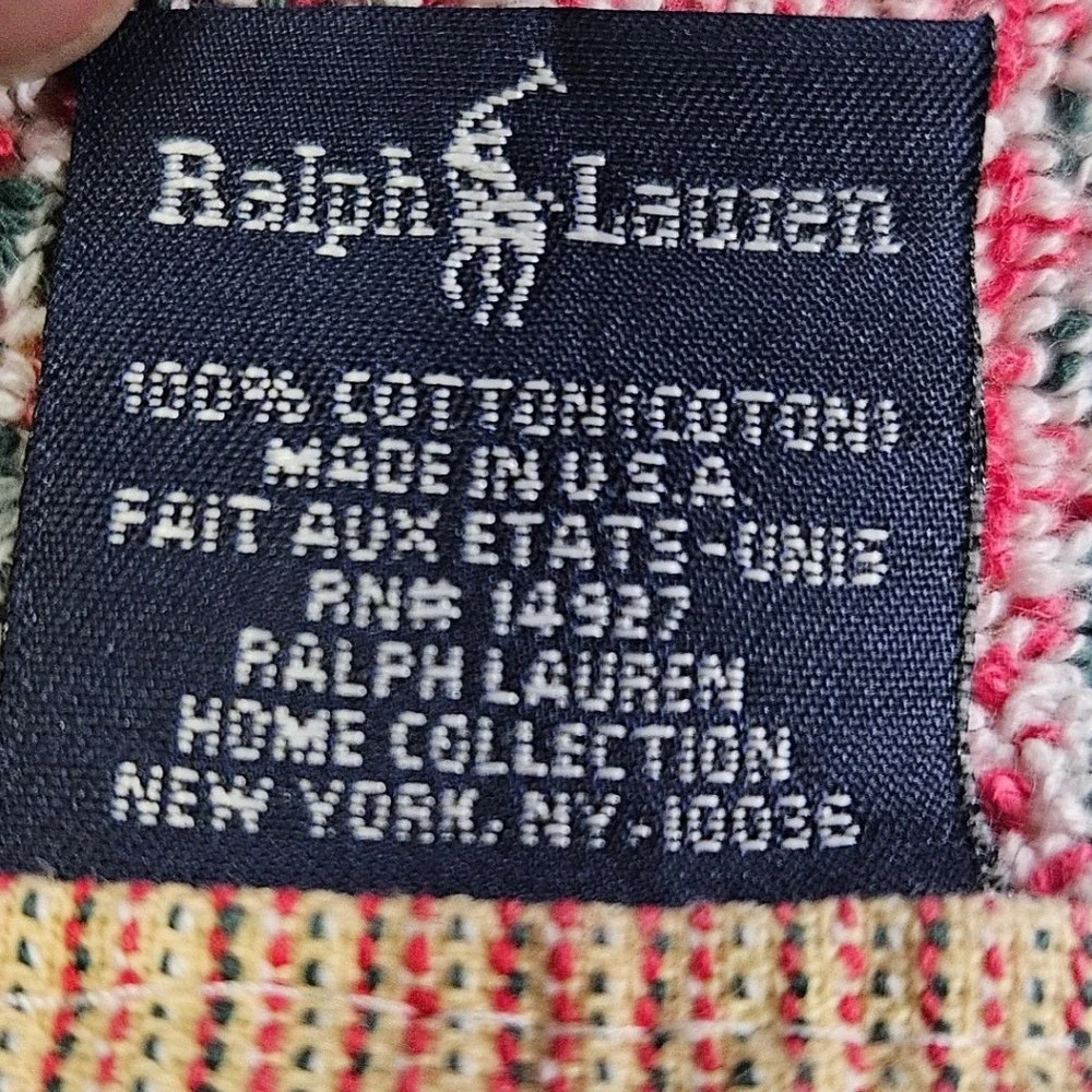 VTG Ralph Lauren Golf Towel EUC Red Green Plaid 100% Cotton Grommet Made in USA